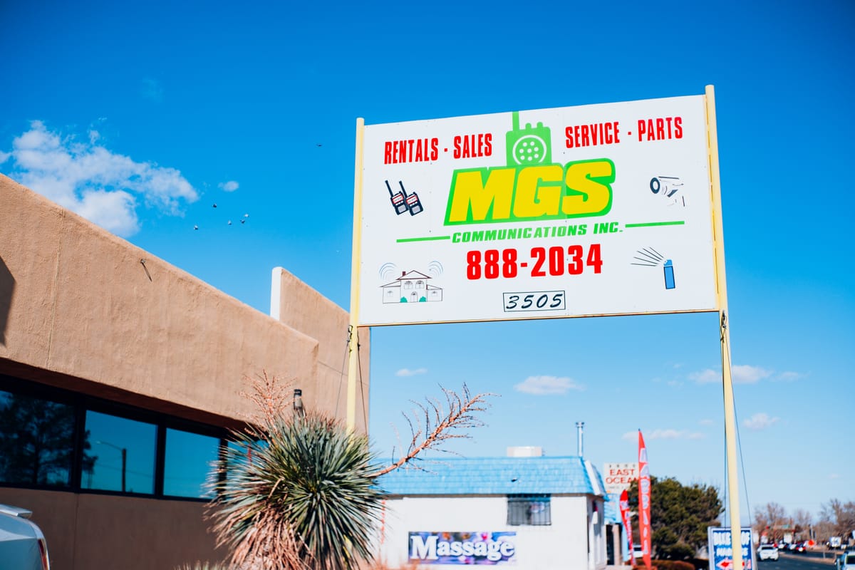 MGS Communications storefront at 3505 Carlisle Blvd NE, Albuquerque